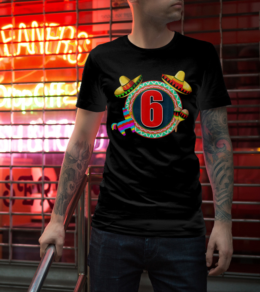 Cinco De Mayo 6 Sombrero Maracas Piñata T-Shirt