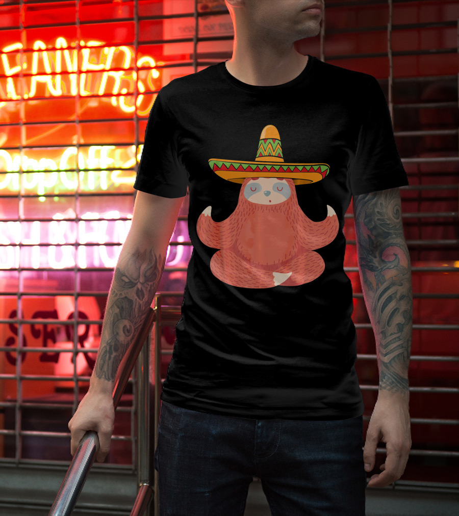 Sloth Sombrero Mexican Fiesta Cinco De Mayo T-Shirt