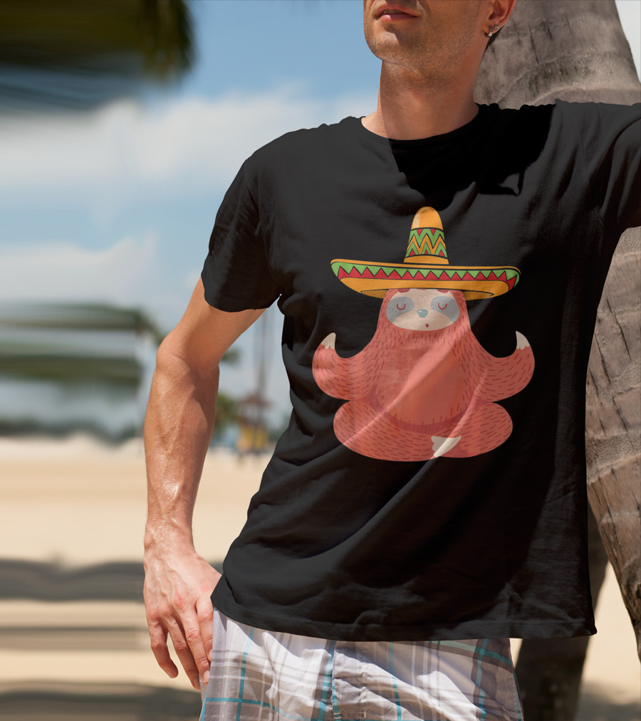 Sloth Sombrero Mexican Fiesta Cinco De Mayo T-Shirt