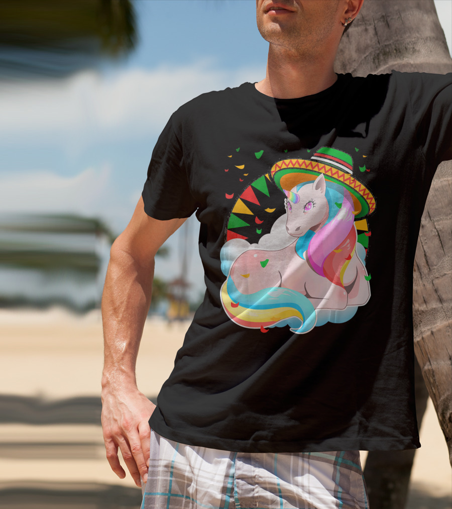 Cinco De Mayo Magical Unicorn Sombrero T-Shirt