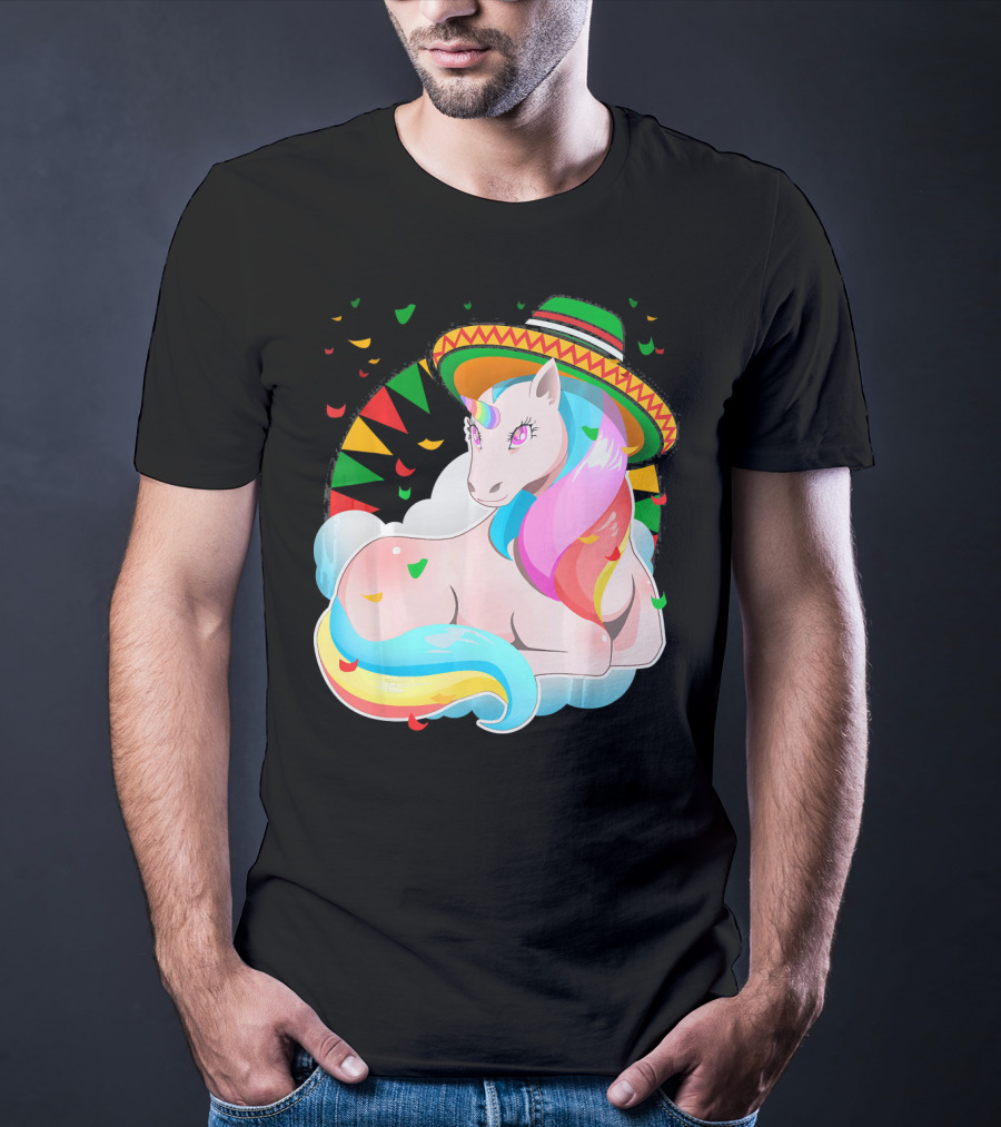 Cinco De Mayo Magical Unicorn Sombrero T-Shirt