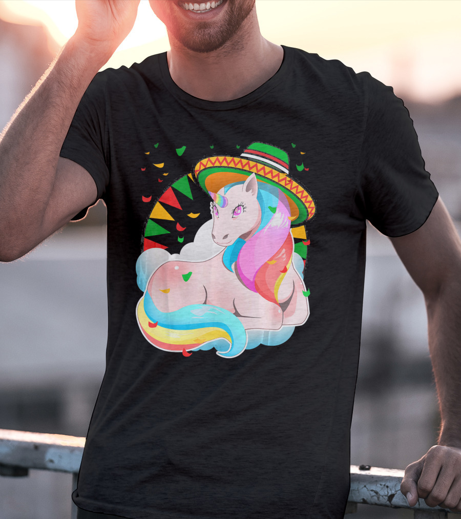 Cinco De Mayo Magical Unicorn Sombrero T-Shirt
