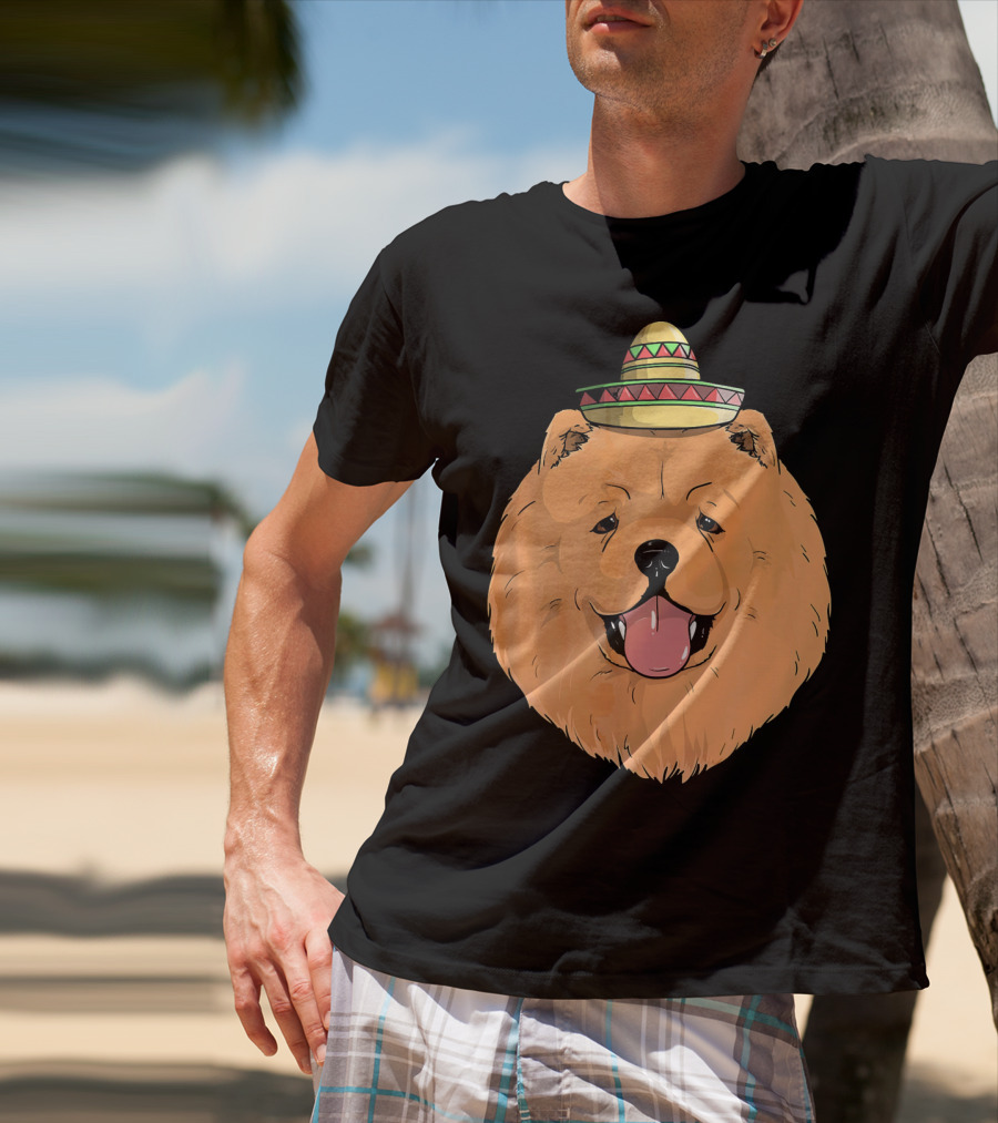 Chow Chow Dog Sombrero Fiesta Cinco De Mayo T-Shirt