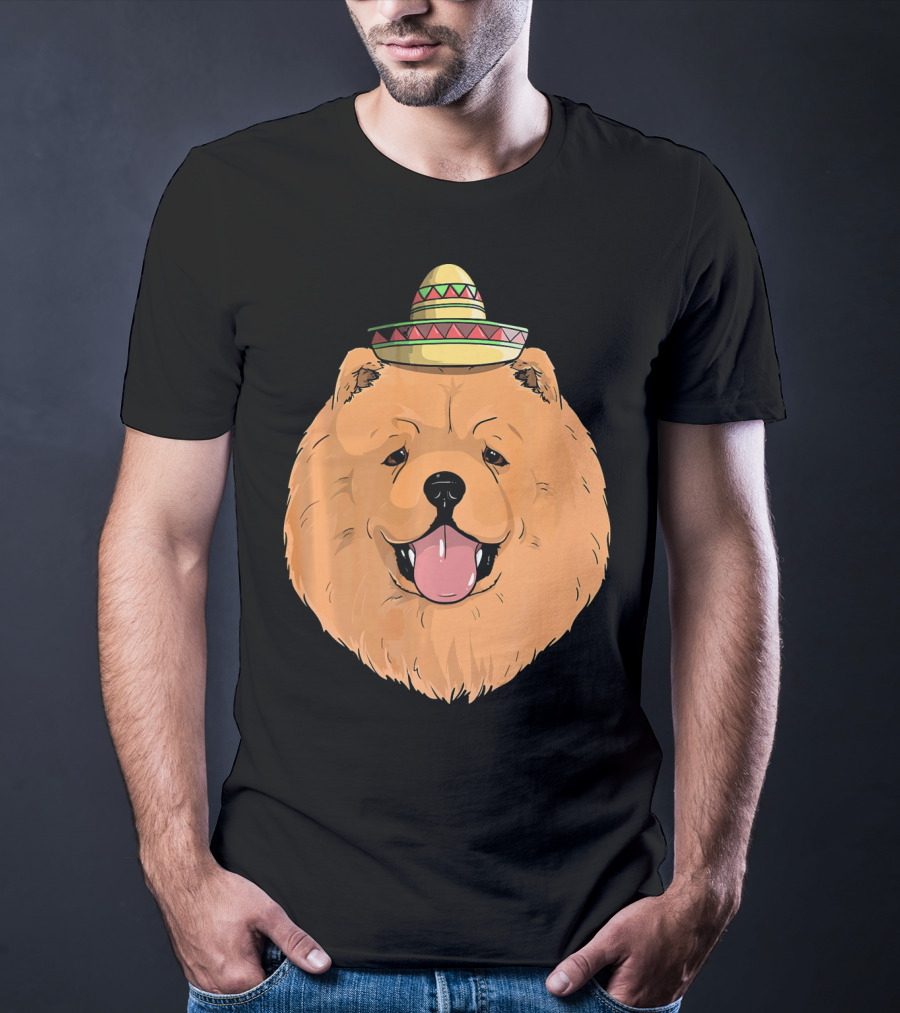 Chow Chow Dog Sombrero Fiesta Cinco De Mayo T-Shirt