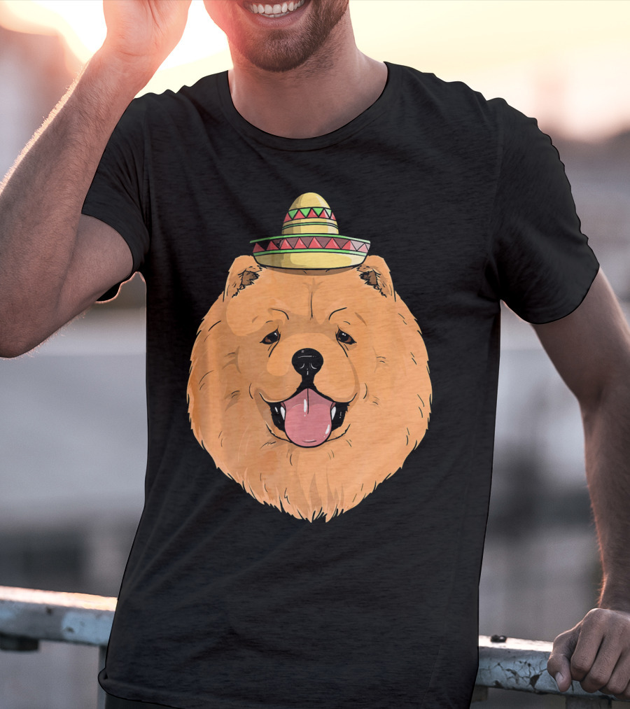 Chow Chow Dog Sombrero Fiesta Cinco De Mayo T-Shirt