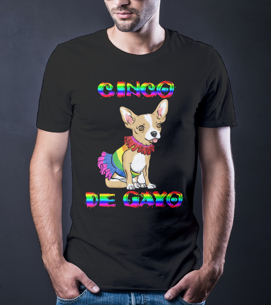 Cinco De Mayo Cinco De Gayo Rainbow Chihuahua T-Shirt
