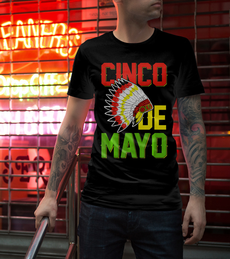 CINCO DE MAYO Native American Headdress T-Shirt