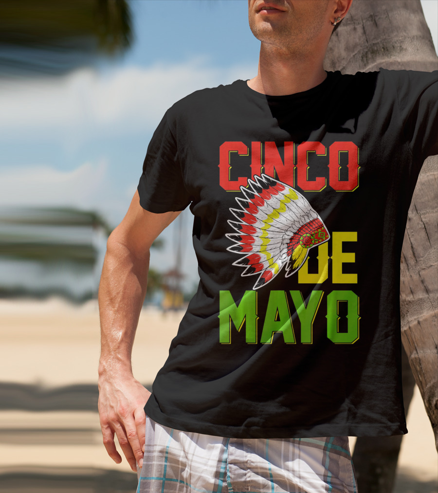 CINCO DE MAYO Native American Headdress T-Shirt