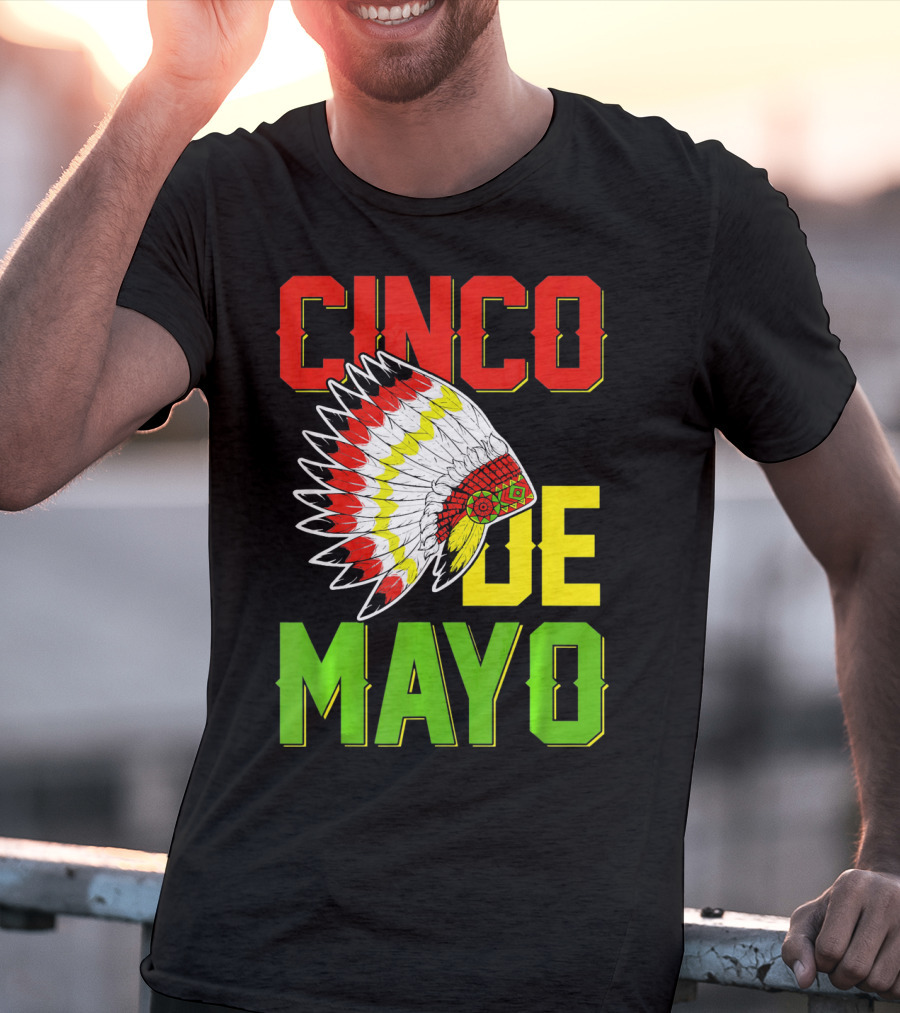 CINCO DE MAYO Native American Headdress T-Shirt