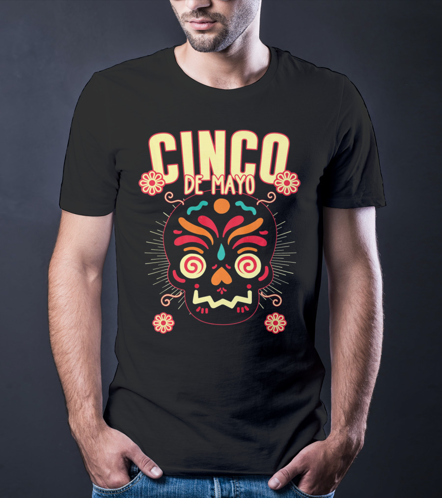 Cinco De Mayo Skull Design For Senor Senora And Sen T-Shirt