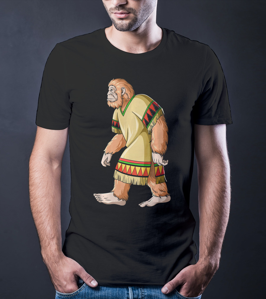 Bigfoot Sasquatch In Mexican Poncho Cultural Attire T-Shirt