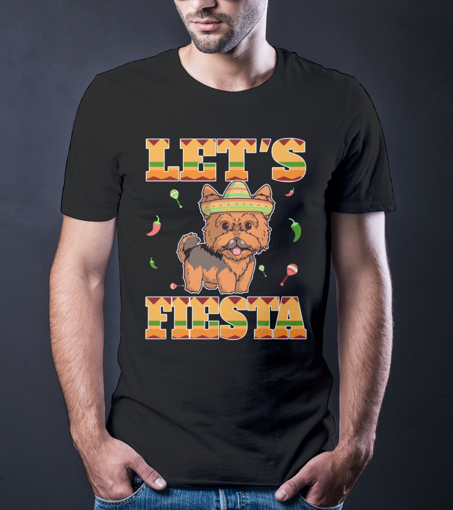 Let's Fiesta Yorkie Dog Cinco De Mayo T-Shirt