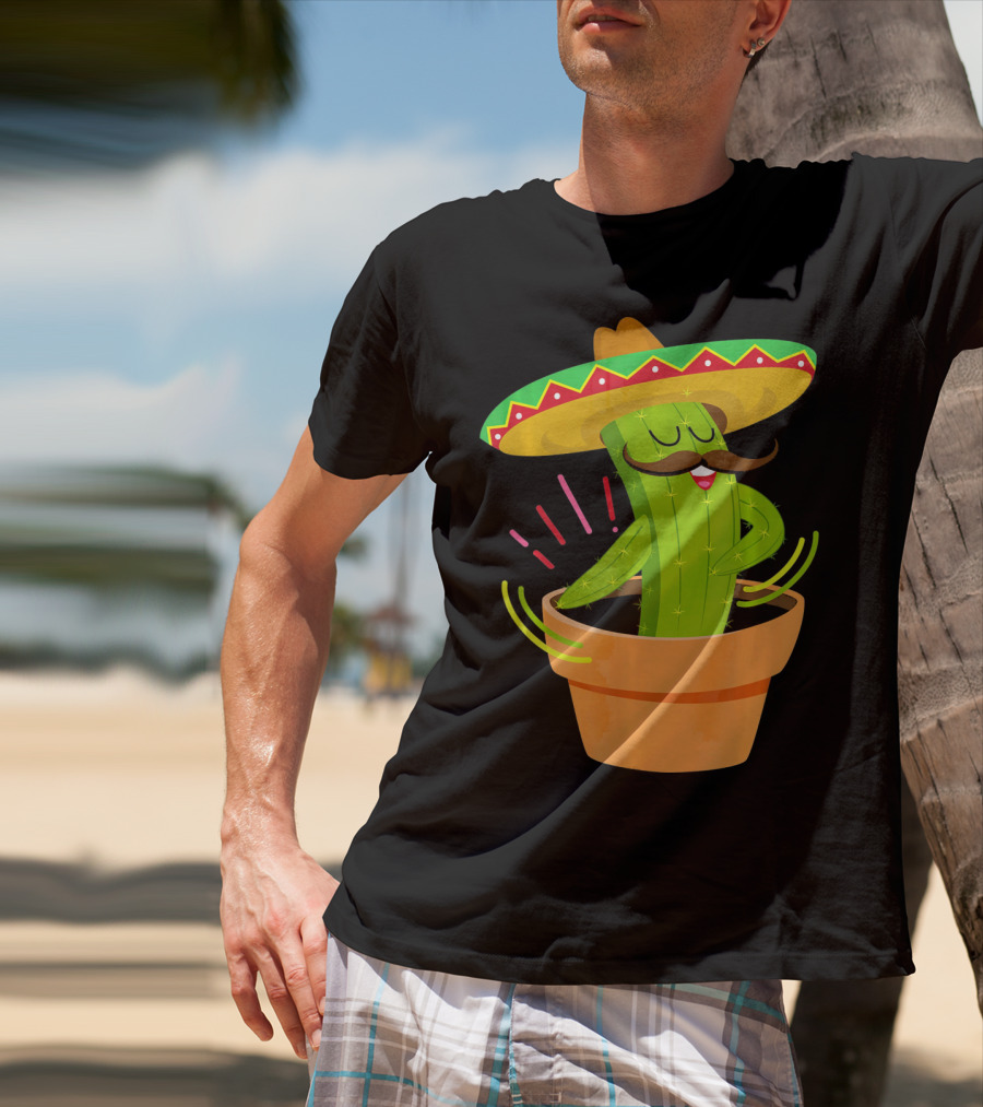 Flossing Cactus Sombrero Dance Cinco De Mayo T-Shirt