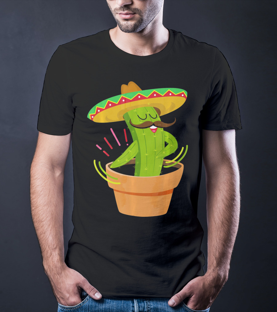 Flossing Cactus Sombrero Dance Cinco De Mayo T-Shirt