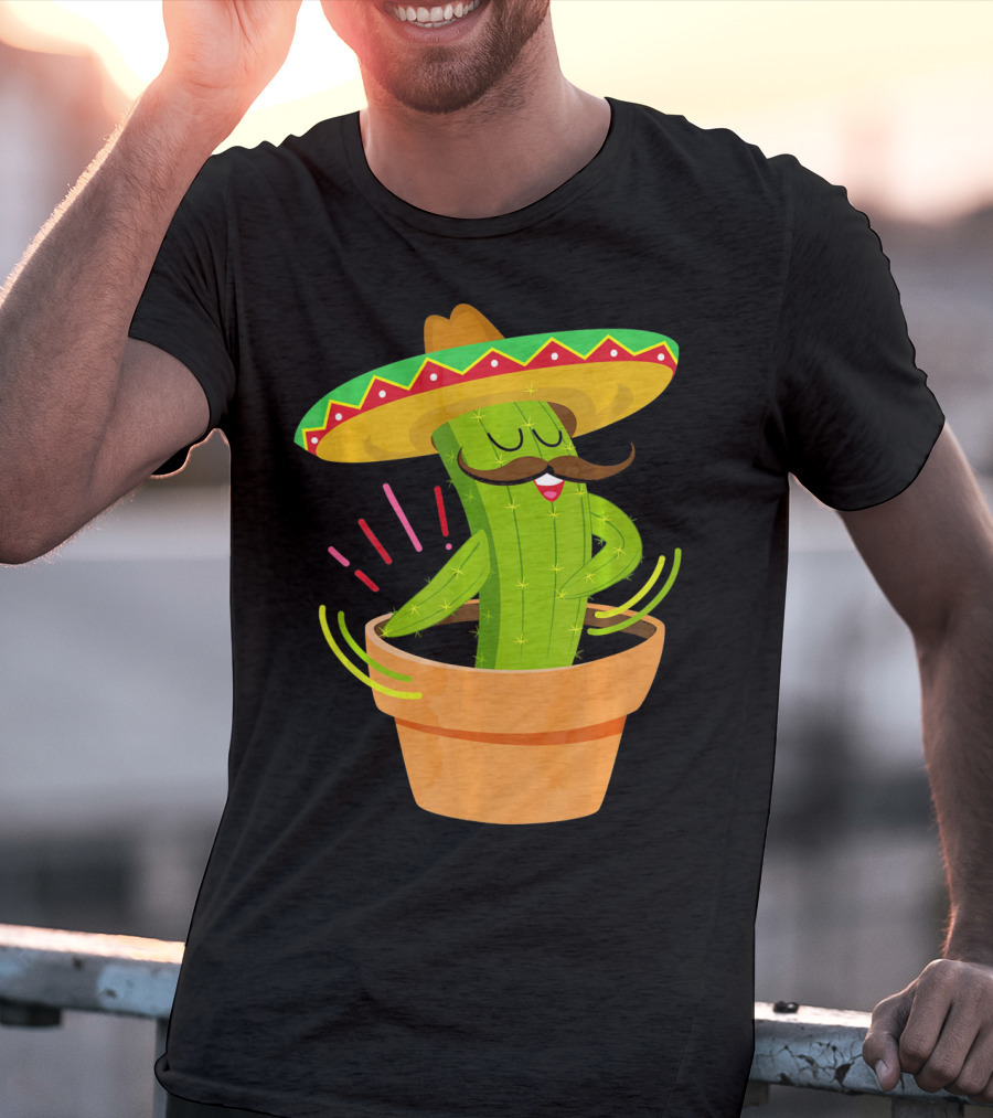 Flossing Cactus Sombrero Dance Cinco De Mayo T-Shirt