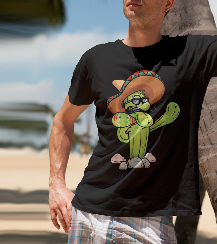 Sombrero Cactus Dabbing Dance Cinco De Mayo T-Shirt