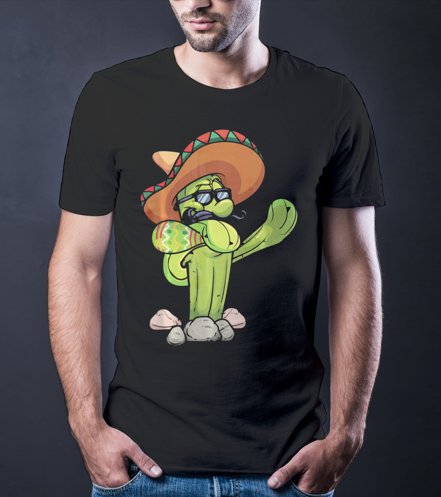 Sombrero Cactus Dabbing Dance Cinco De Mayo T-Shirt