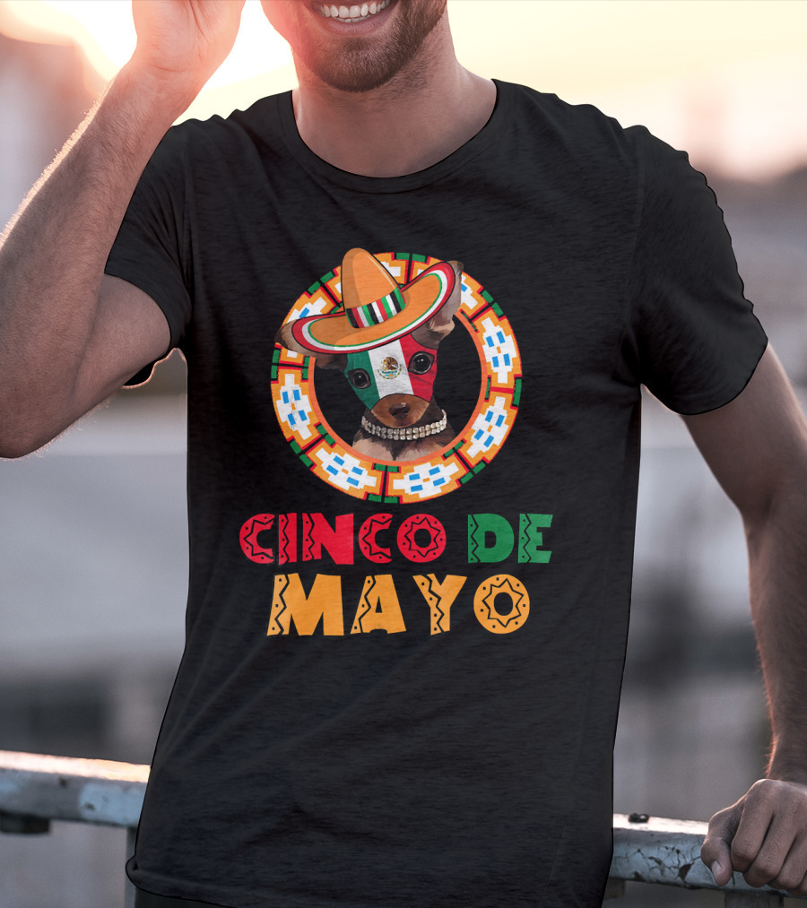 Cinco De Mayo Dog Chihuahua Mexican Sombrero T-Shirt