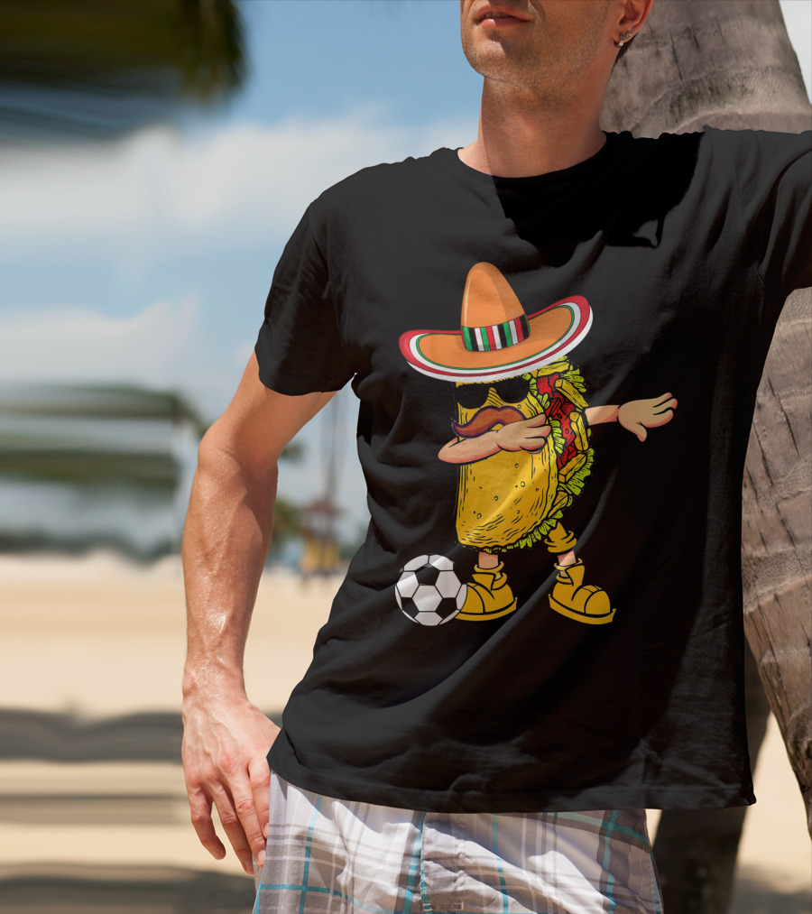 Dabbing Soccer Taco With Sombrero Cinco De Mayo Dab T-Shirt