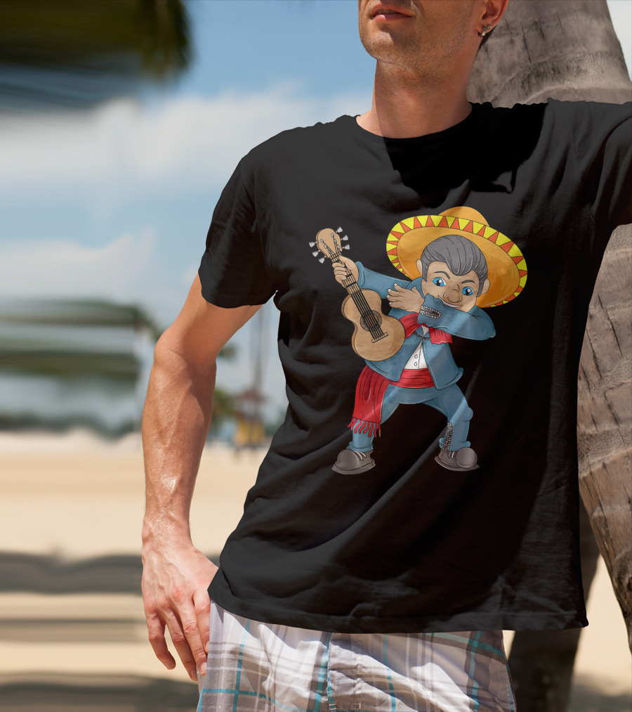 Mariachi Guitar Dabbing Cinco De Mayo T-Shirt