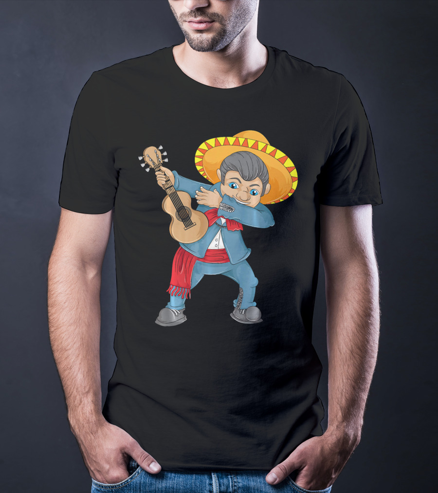 Mariachi Guitar Dabbing Cinco De Mayo T-Shirt