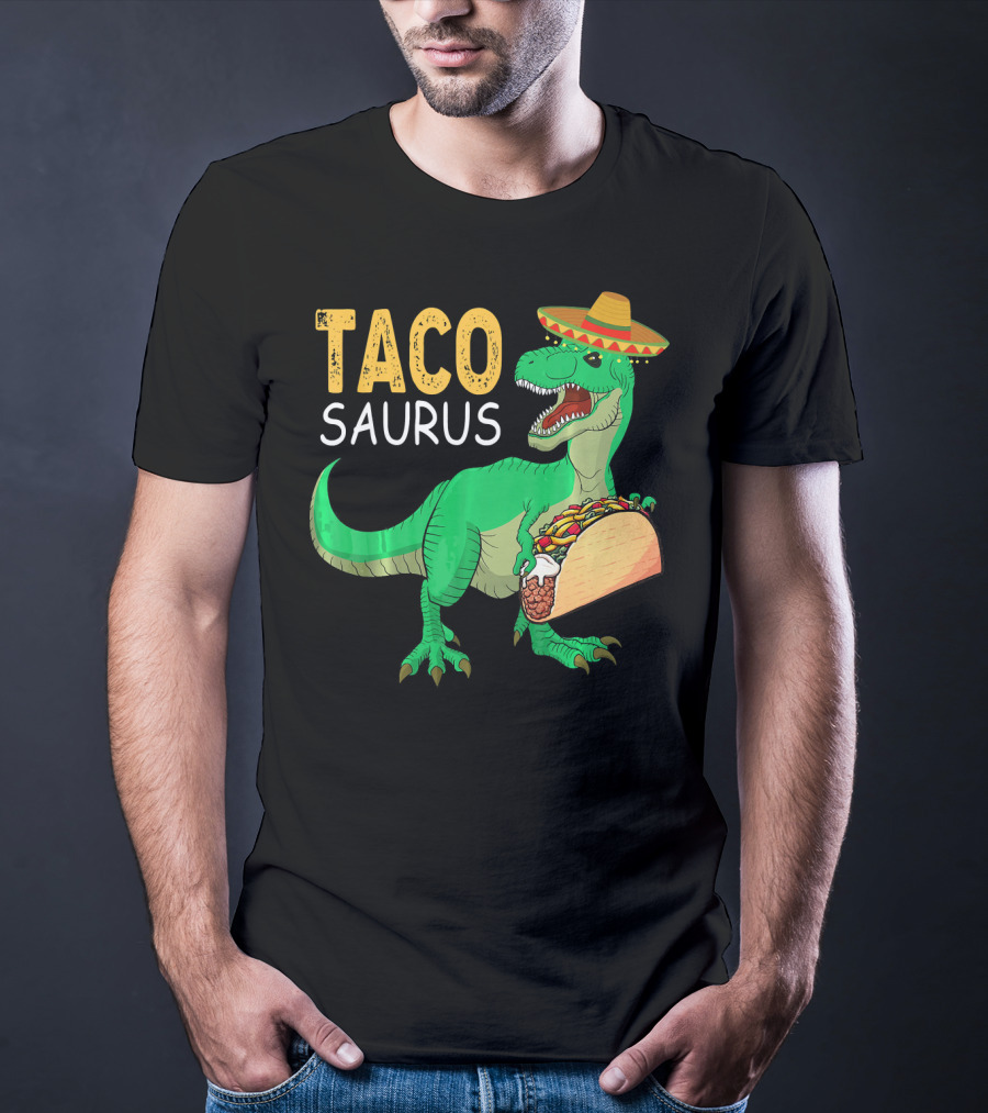 Taco Tacosaurus Dinosaur Sombrero Mexican Cinco De Mayo T-Shirt