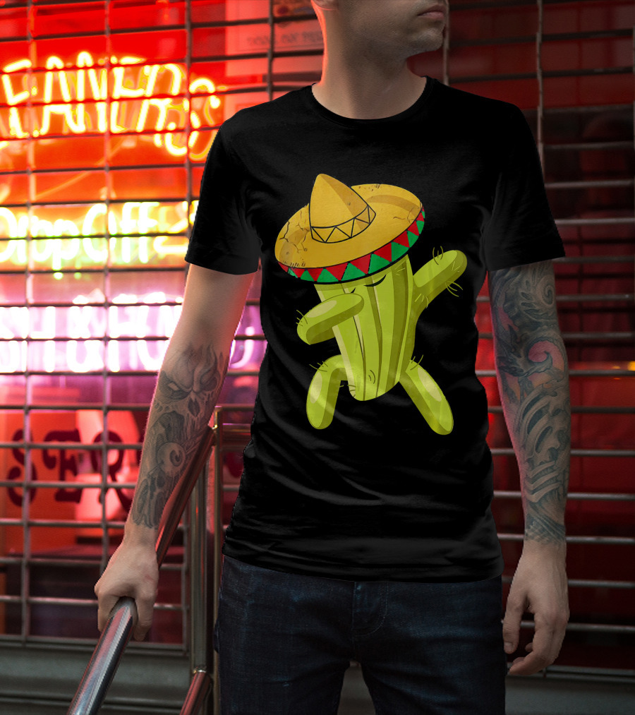 Dancing Cactus With Sombrero Funny Cinco De Mayo For Son T-Shirt