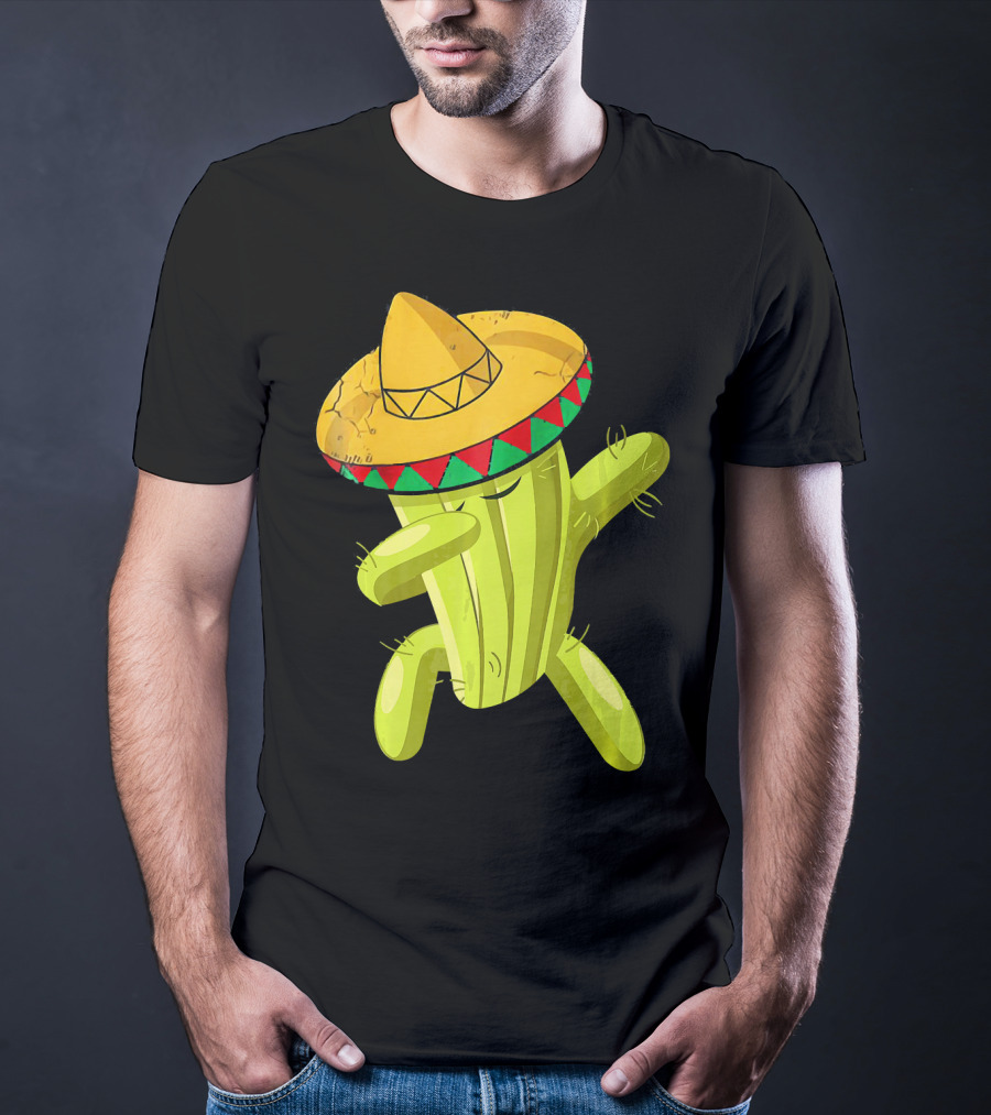 Dancing Cactus With Sombrero Funny Cinco De Mayo For Son T-Shirt