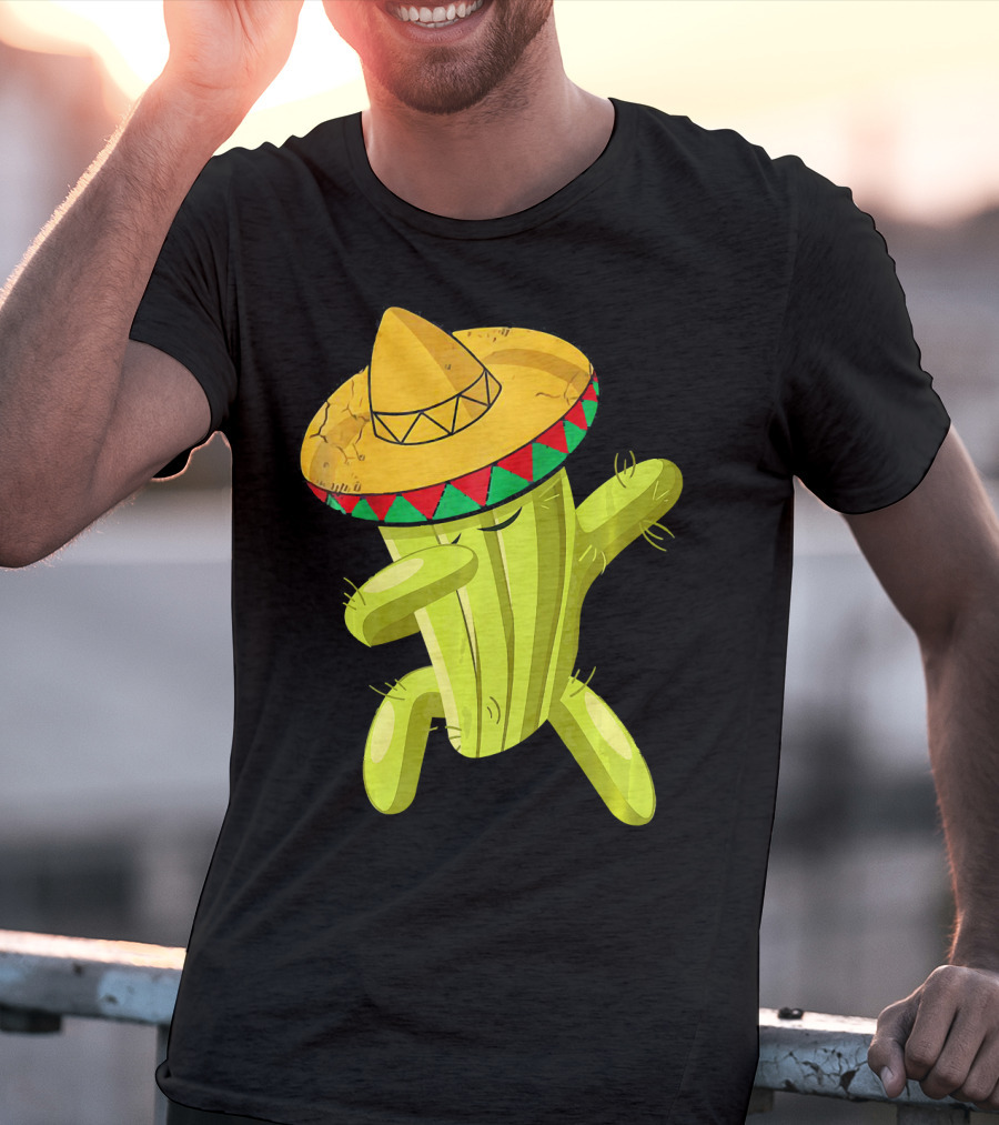 Dancing Cactus With Sombrero Funny Cinco De Mayo For Son T-Shirt