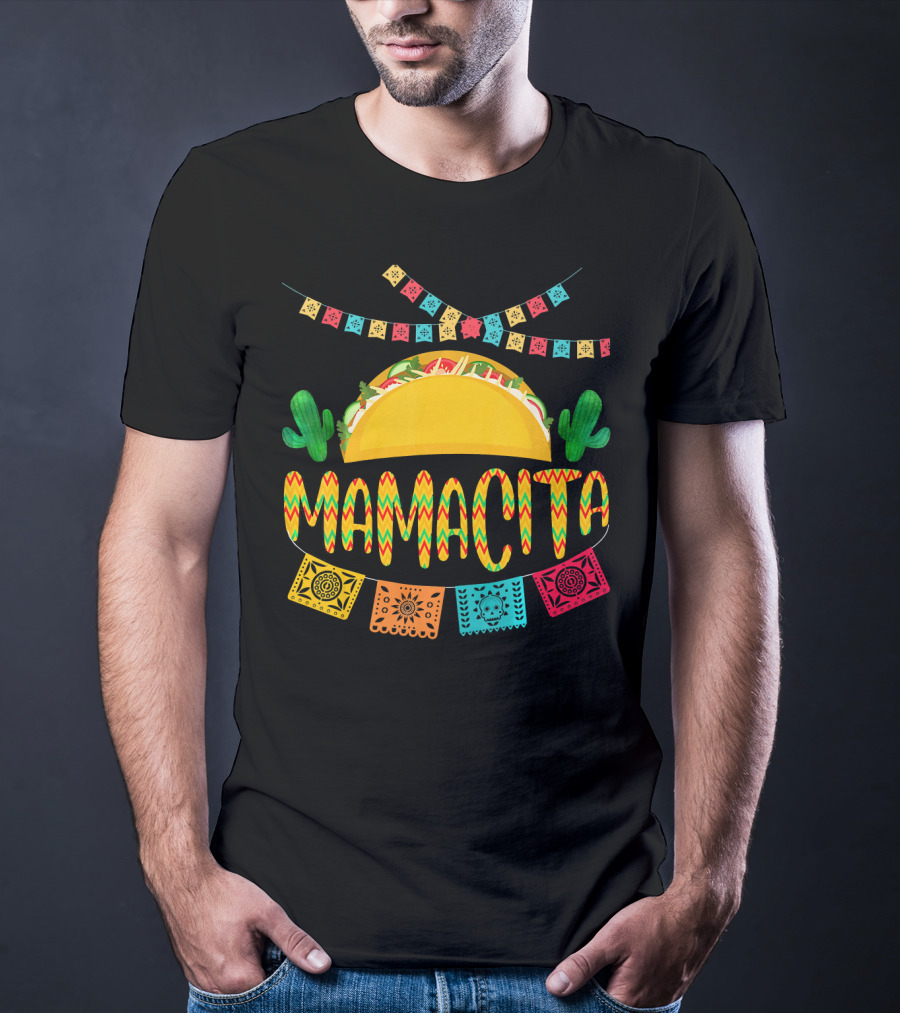 Mamacita Cactus Taco Mexican Fiesta Cinco De Mayo T-Shirt