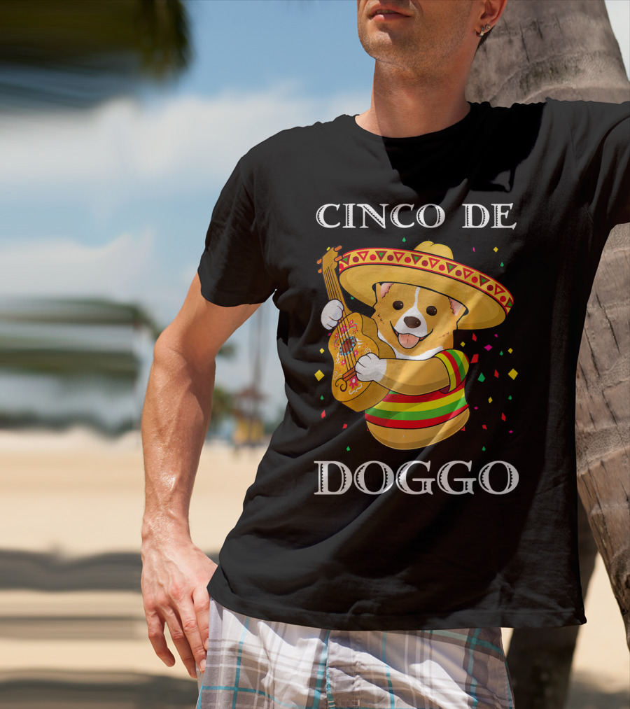 Cinco De Doggo Funny Corgi Guitar Fiesta T-Shirt