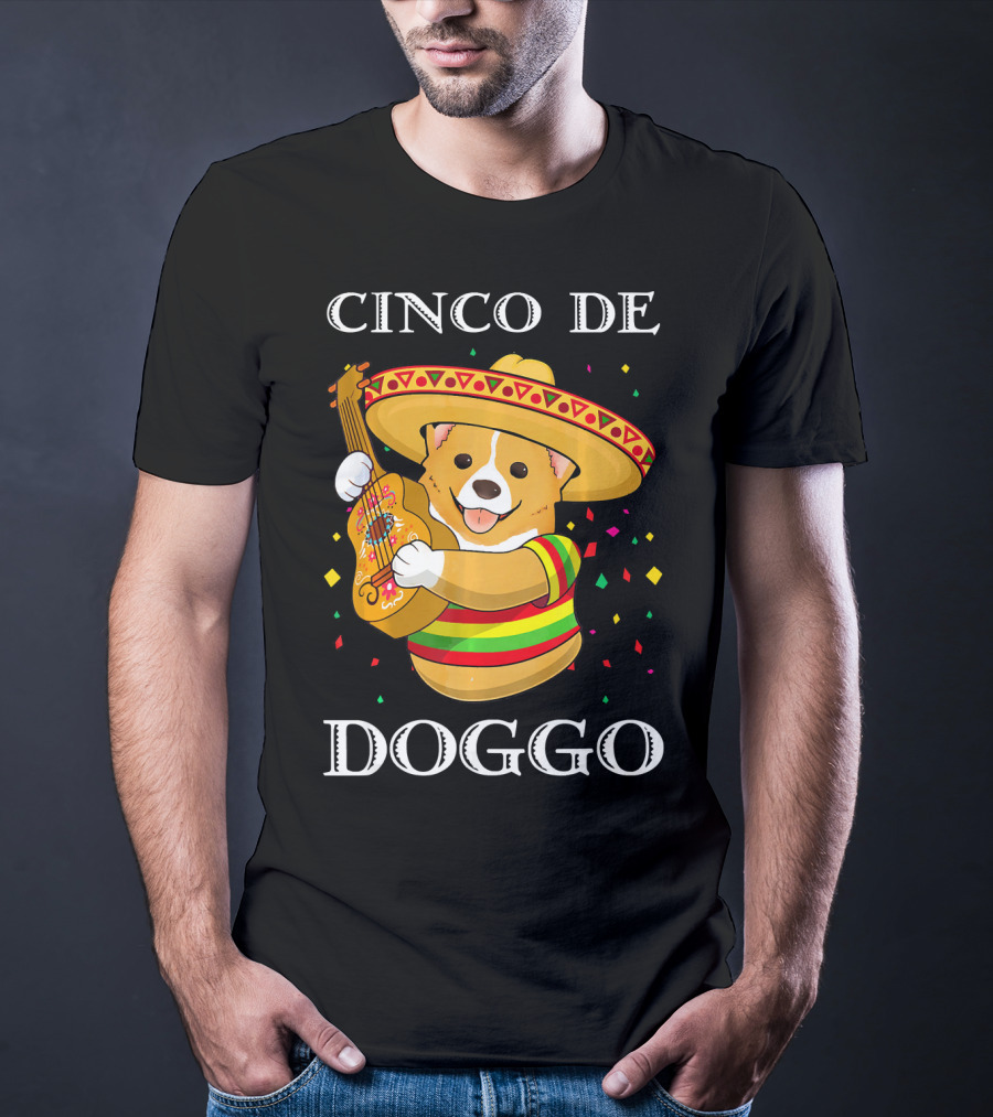 Cinco De Doggo Funny Corgi Guitar Fiesta T-Shirt