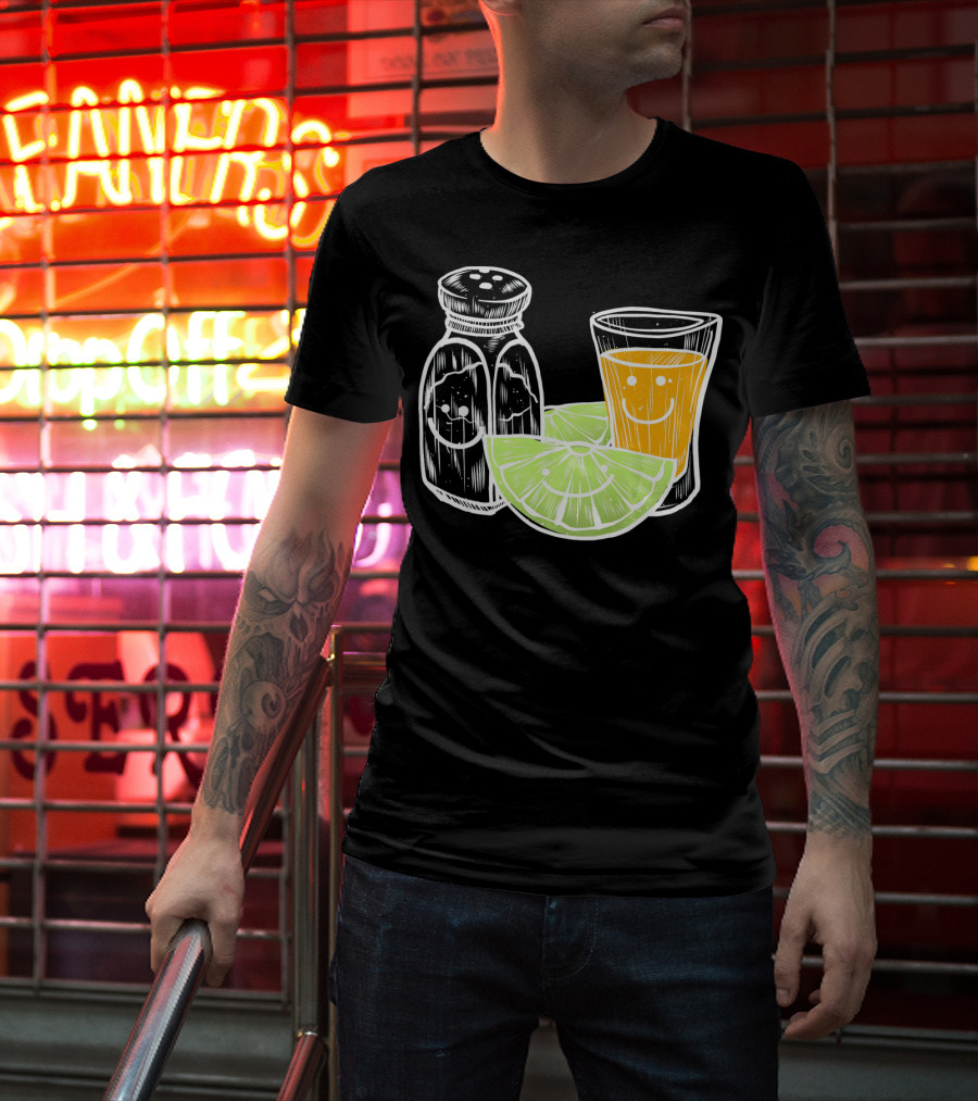 Cinco De Mayo Tequila Lime Salt Smiley Faces T-Shirt