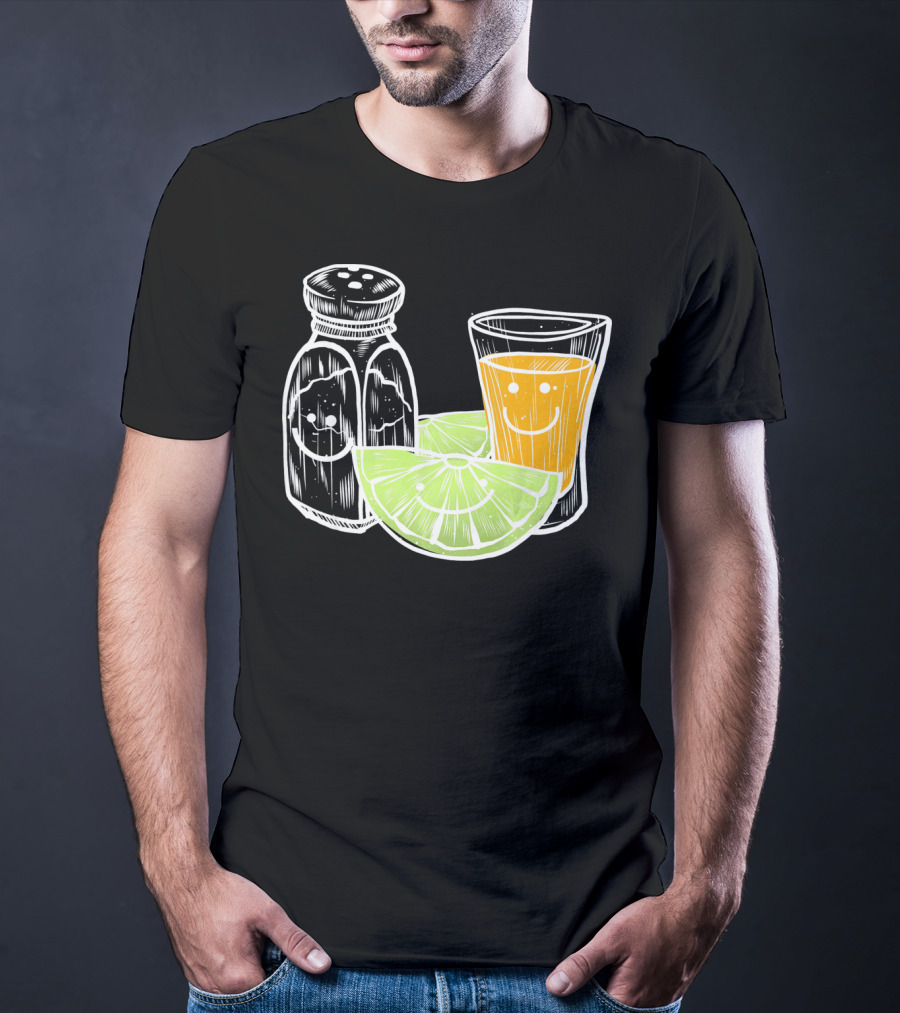 Cinco De Mayo Tequila Lime Salt Smiley Faces T-Shirt