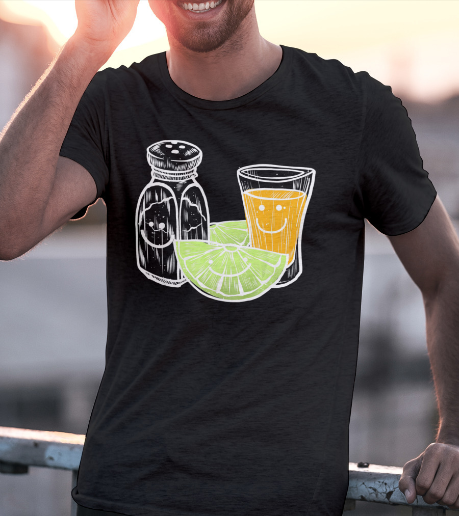 Cinco De Mayo Tequila Lime Salt Smiley Faces T-Shirt
