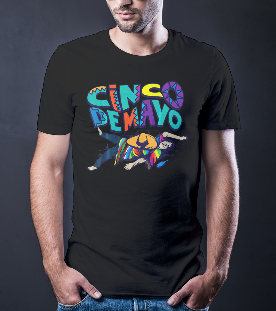 Cinco De Mayo Vibrant Celebration With Sombrero And Serape Decor T-Shirt