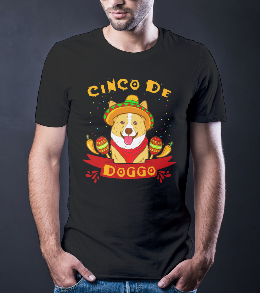 Cinco De Doggo Cinco De Mayo Sombrero Fiesta Corgi T-Shirt