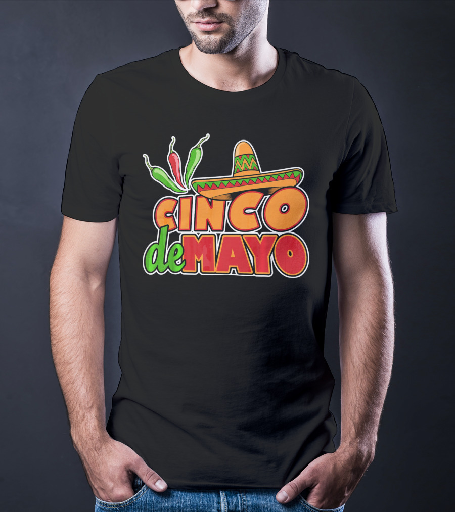 Cinco De Mayo Sombrero And Chilis T-Shirt