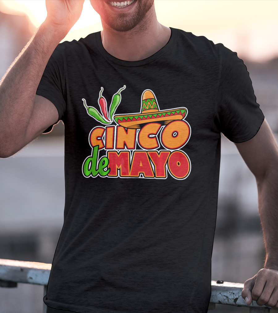 Cinco De Mayo Sombrero And Chilis T-Shirt