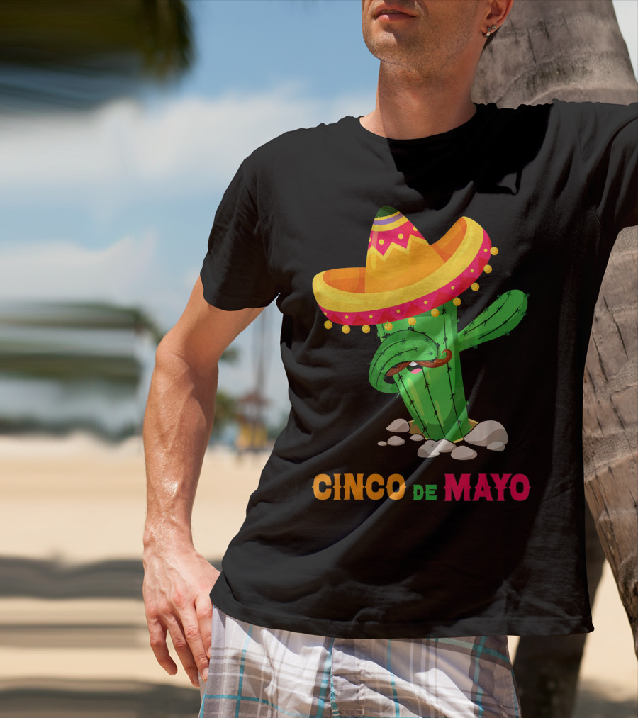 Cinco De Mayo Dabbing Cactus Sombrero T-Shirt