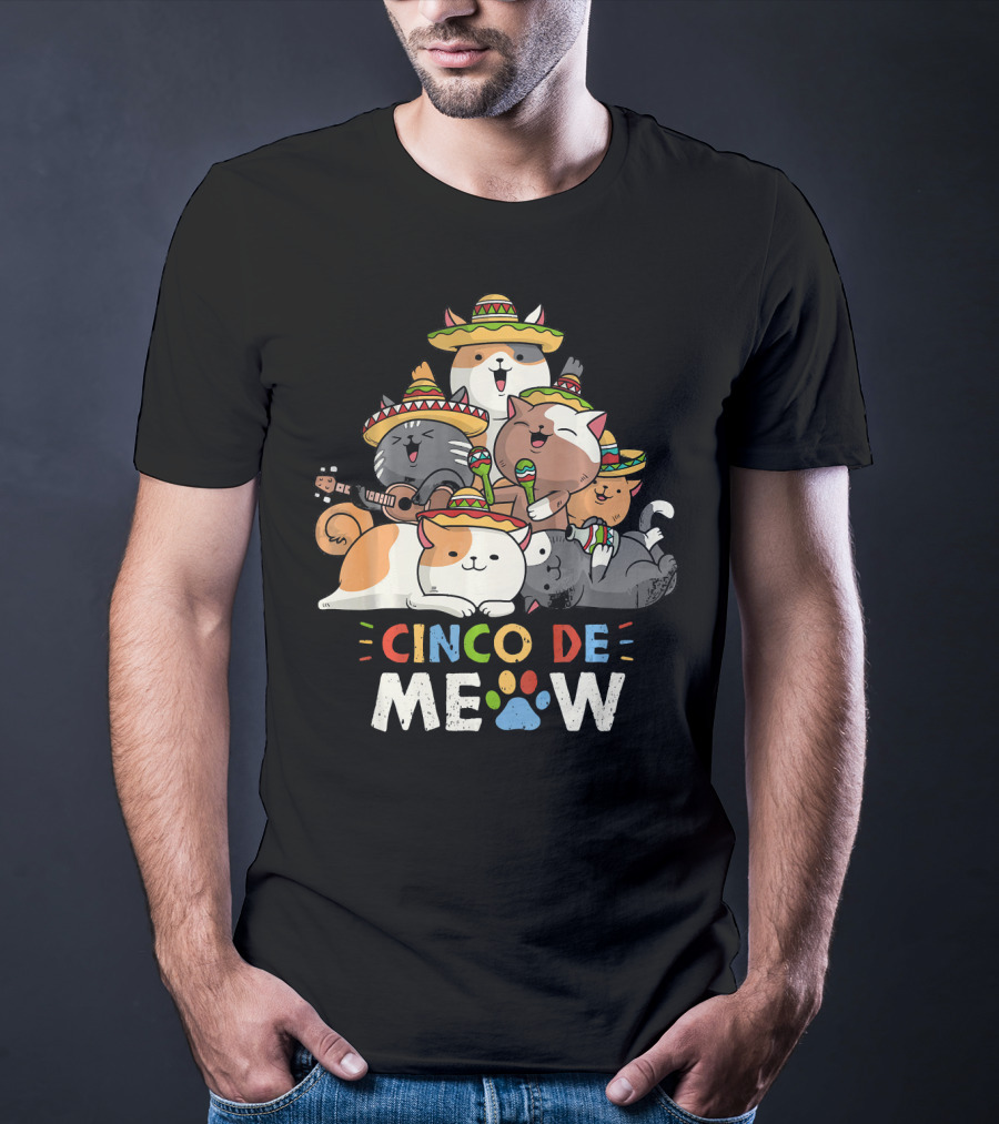 Cinco De Meow Cat Mariachi Lovers Fiesta T-Shirt
