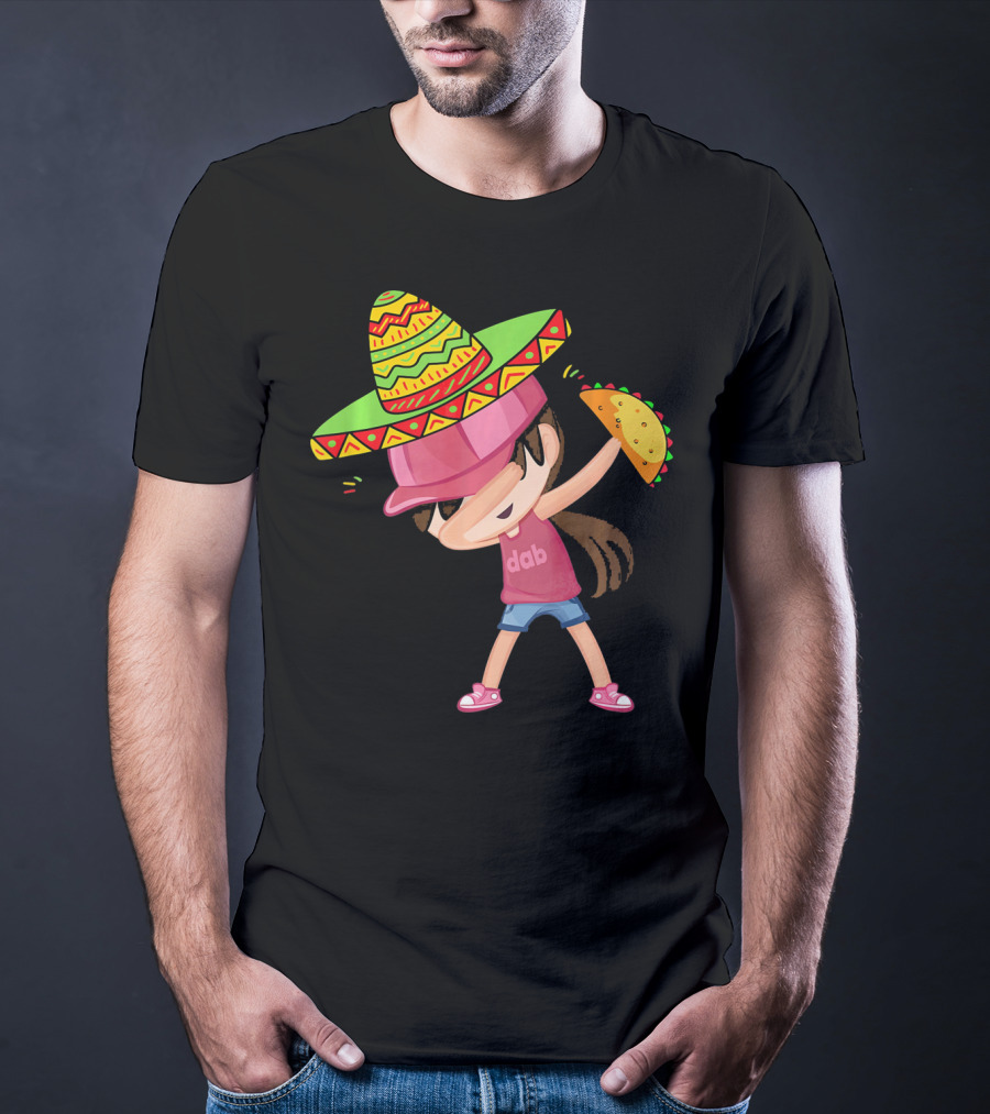 Funny Girl Dab Taco Sombrero Cinco De Mayo T-Shirt