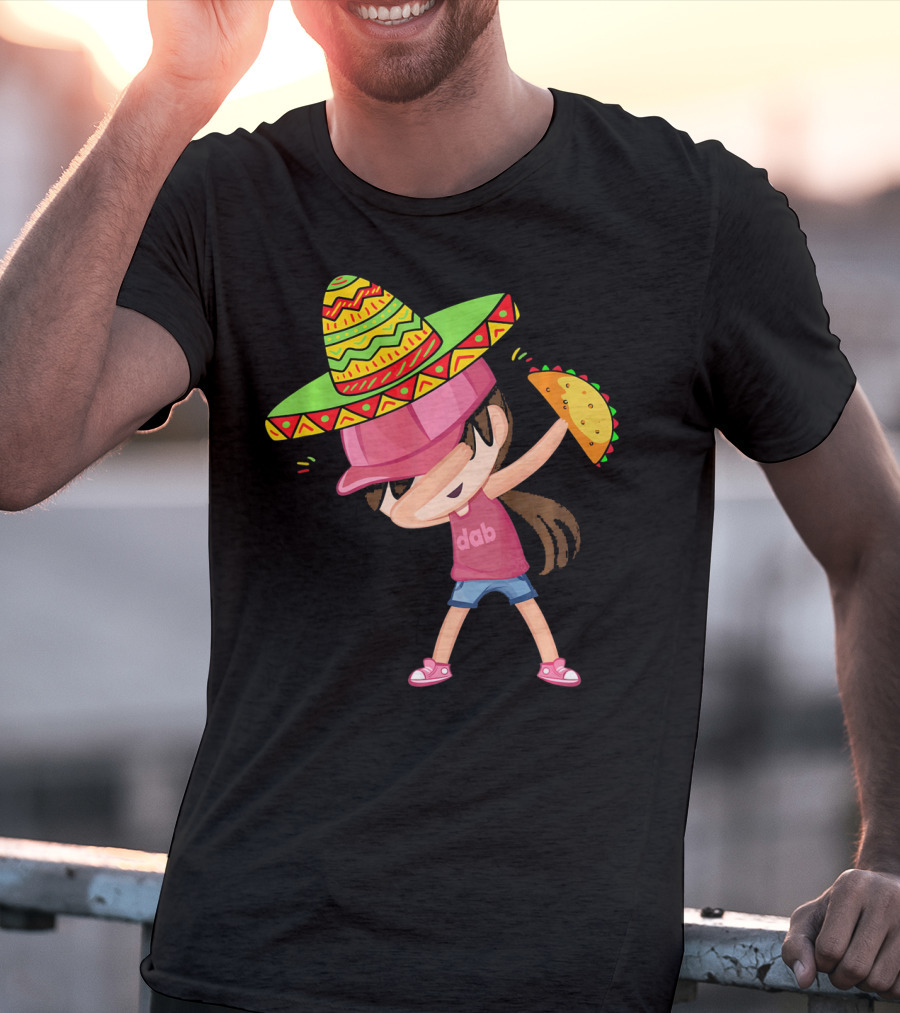 Funny Girl Dab Taco Sombrero Cinco De Mayo T-Shirt