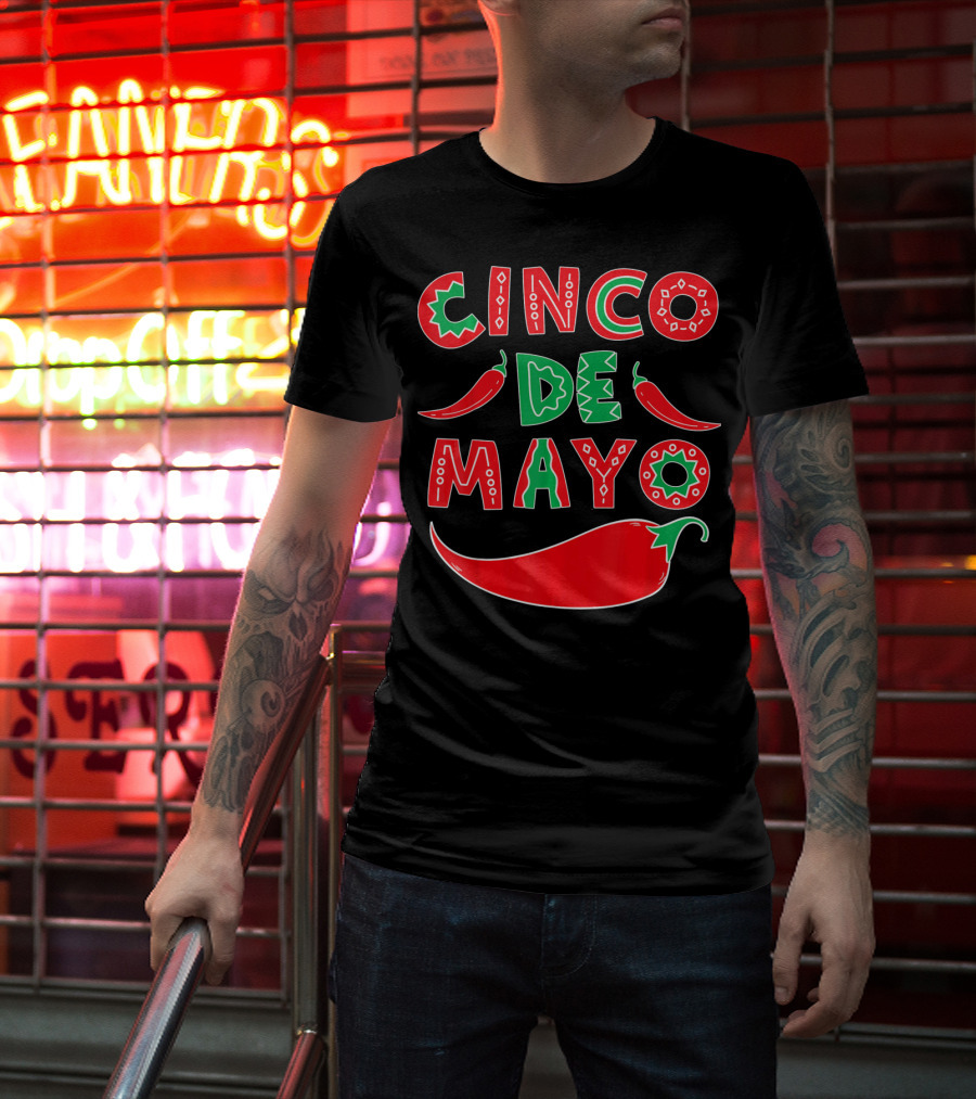 Cinco De Mayo Red And Green Peppers T-Shirt
