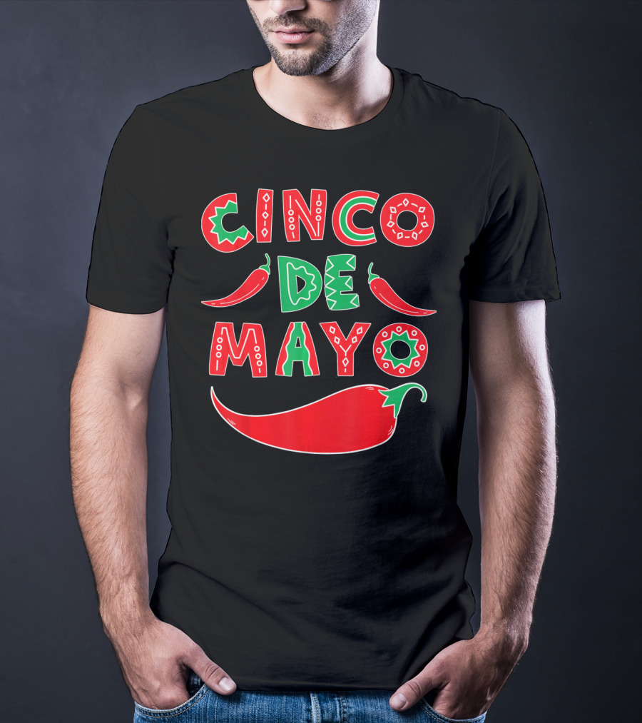 Cinco De Mayo Red And Green Peppers T-Shirt