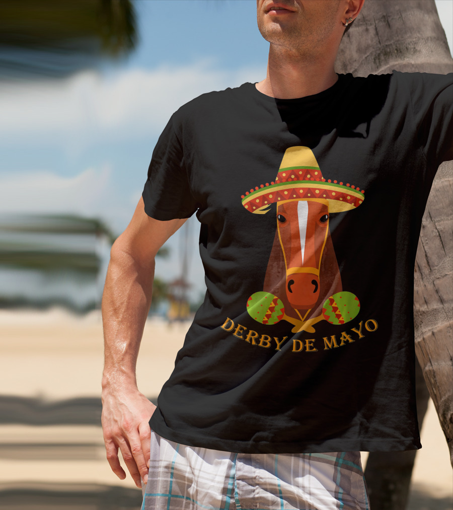 Derby De Mayo Kentucky Horse Race Fiesta Sombrero Maracas T-Shirt