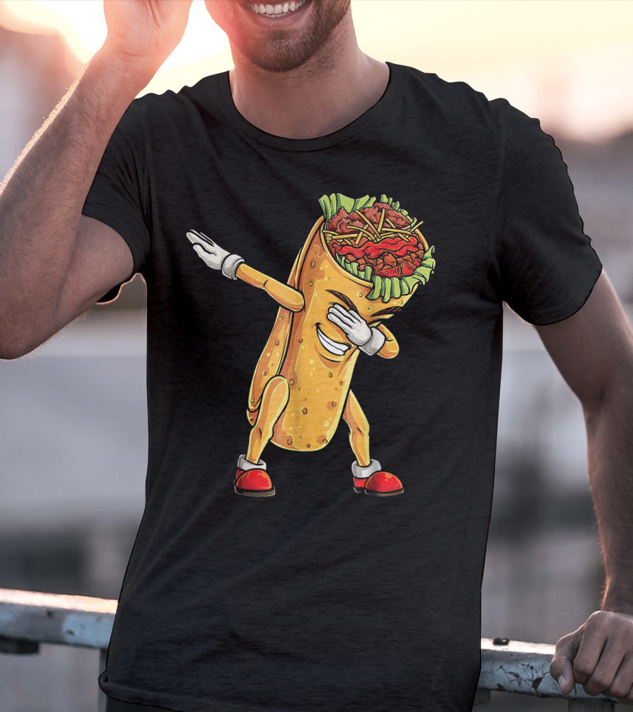 Cinco De Mayo Dabbing Burrito Character Fun T-Shirt