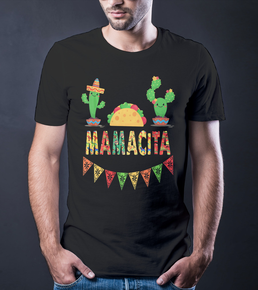 Mamacita Mexican Fiesta Cactus Taco T-Shirt