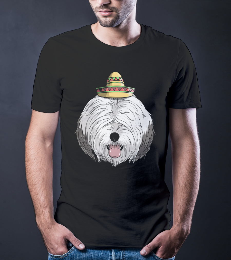 Old English Sheepdog Sombrero Cinco De Mayo Fiesta T-Shirt