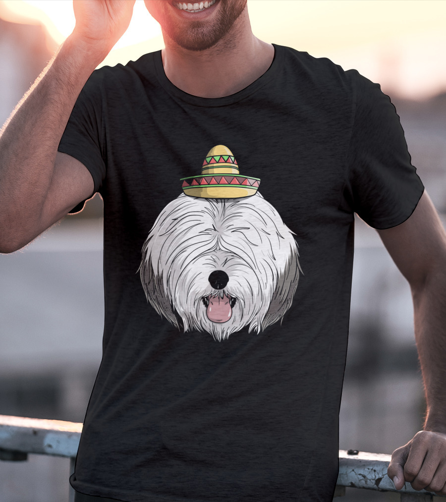 Old English Sheepdog Sombrero Cinco De Mayo Fiesta T-Shirt